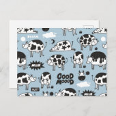 Kuh und Milch Feiertagspostkarte (Vorne/Hinten)