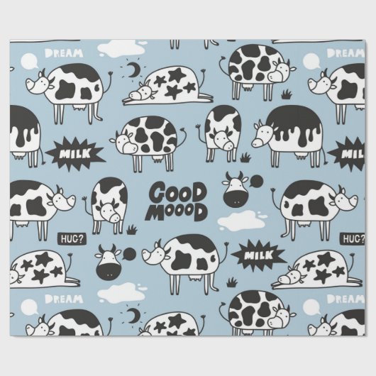 Kuh und Milch Geschenkpapier (Flach)