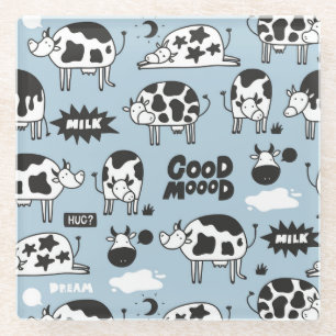 Kuh und Milch Glasuntersetzer