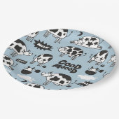 Kuh und Milch Pappteller (Schrägansicht)