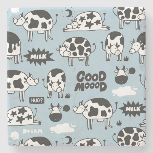 Kuh und Milch Steinuntersetzer (Vorderseite)