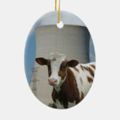 Kuh und Nuklearer Power Kühlturm Baum Ornament (Hinten)