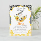 Kuh und Sonnenblumen haben Sie die Moos einladen g Einladung (Stehend Vorderseite)