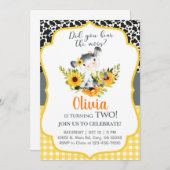 Kuh und Sonnenblumen haben Sie die Moos einladen g Einladung (Vorne/Hinten)