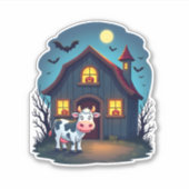 Kuh und Spuk Stall Aufkleber (Vorderseite)