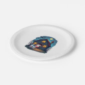 Kuh und Spuk Stall Pappteller (Schrägansicht)