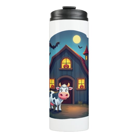 Kuh und Spuk Stall Thermosbecher (Vorderseite)