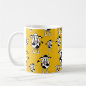 Kuh- und Stiermuster auf gelbem Hintergrund Kaffeetasse (Links)