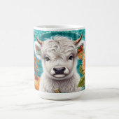 Kuh unter Kürbis und Sonnenblumen Kaffeetasse (Mittel)