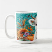 Kuh unter Kürbis und Sonnenblumen Kaffeetasse (Links)