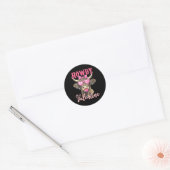 Kuh Valentine Coquette Runder Aufkleber (Umschlag)