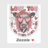 Kuh Valentine - Liebe - Valentinsticker Aufkleber (Blatt)