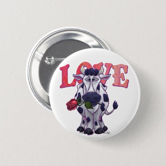 Kuh-Valentinstag Button (Vorne & Hinten)