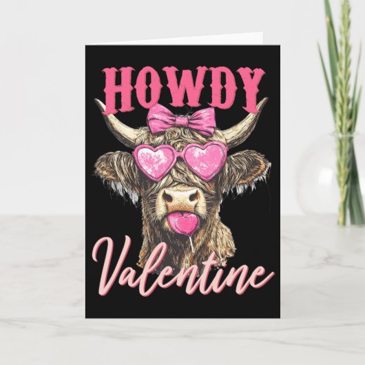Kuh Valentinstag Kokette  Karte (Vorderseite)