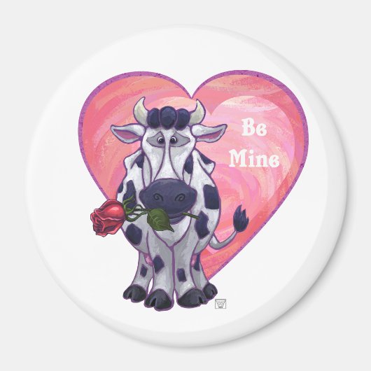 Kuh Valentinstag Magnet (Vorne)