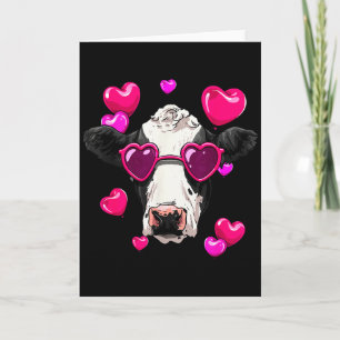 Kuh Valentinstag Shirt Kuhkopf Herz Kuhliebhaber Karte