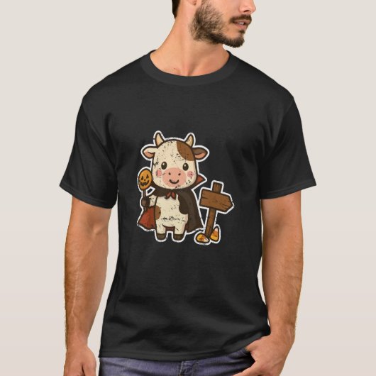 Kuh Vampir mit Lutscher T-Shirt (Vorderseite)