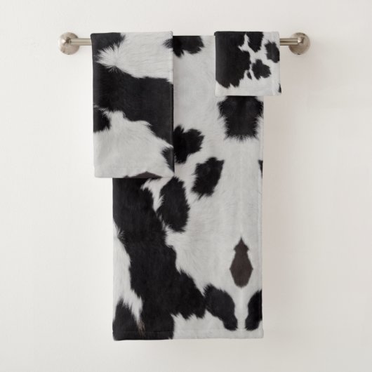 Kuh verstecken Schwarz-weiß Badhandtuch Set (Insitu)