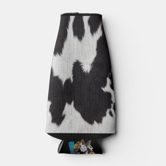 Kuh verstecken Schwarz-weiß Flaschenkühler (Vorderseite)