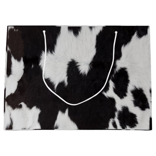Kuh verstecken Schwarz-weiß Große Geschenktüte (Vorderseite)