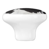 Kuh verstecken Schwarz-weiß Keramikknauf (Seitenansicht)