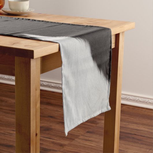 Kuh verstecken Schwarz-weiß Kurzer Tischläufer (Beispiel)