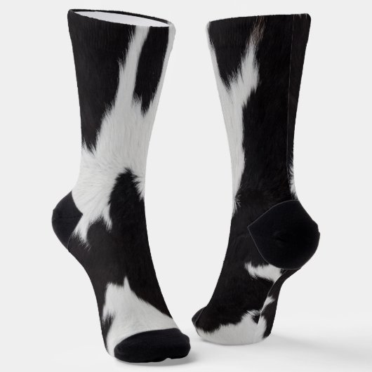 Kuh versteckt schwarze und weiße Crew Socken (Gewinkelt)