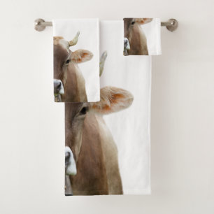 Kuh-Vieh-Foto Badhandtuch Set