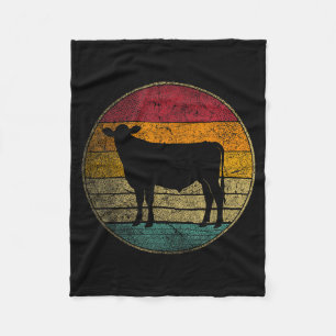 Kuh - Vintage abgenutzt Retro Silhouette 60er 70er Fleecedecke
