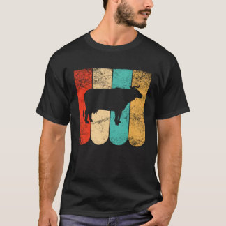 Kuh Vintage Landwirtschaft Tier Rindfleisch Bauer  T-Shirt