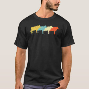 Kuh Vintage Retro Färse Bauernhof Vieh 60er 70er T-Shirt