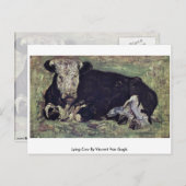 Kuh von Vincent Van Gogh lügen. Postkarte (Vorne/Hinten)
