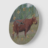 Kuh & Wald Ranch Rinder auf der Wall Clock Große Wanduhr (Winkel)