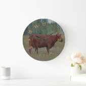 Kuh & Wald Ranch Rinder auf der Wall Clock Große Wanduhr (Zuhause)