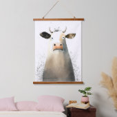 Kuh Wandteppich Mit Holzrahmen (Schlafzimmer)