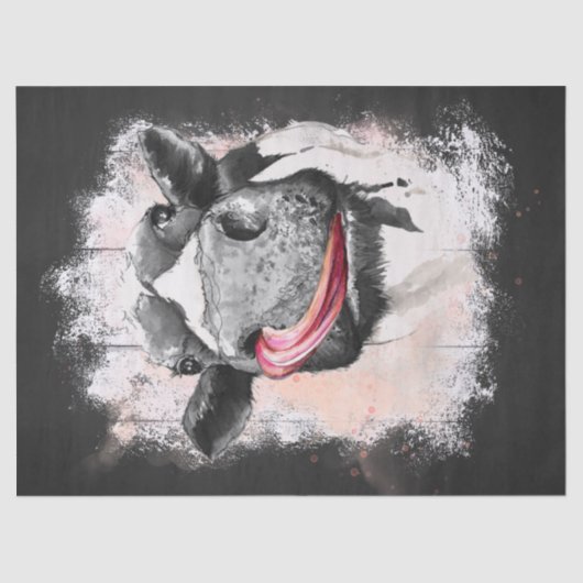 Kuh Wasserfarbe Seidenpapier (Vorderseite)