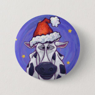 Kuh-Weihnachten Button
