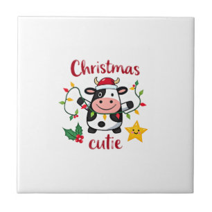 Kuh Weihnachten Cutie Kühe Weihnachten T-Shirt (6) Fliese