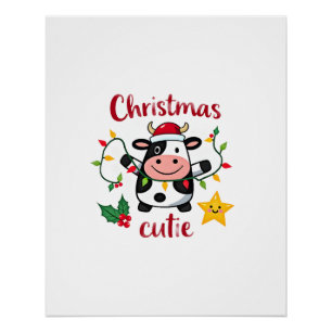 Kuh Weihnachten Cutie Kühe Weihnachten T-Shirt (6) Poster