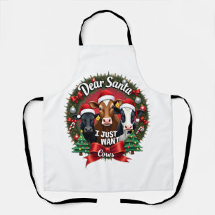 Kuh Weihnachten Lieber Santa Ich Will Nur Kühe Lus Schürze