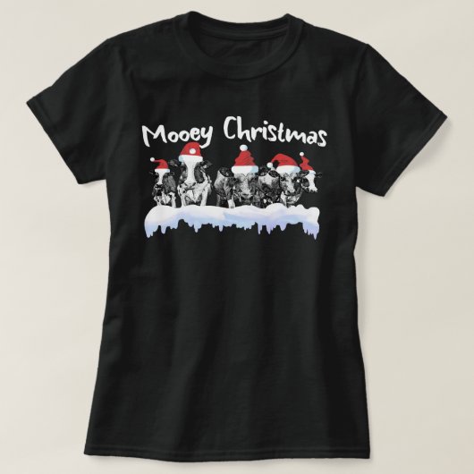 Kuh Weihnachten Mooey Weihnachten Funny Heifer Kuh T-Shirt (Design vorne)