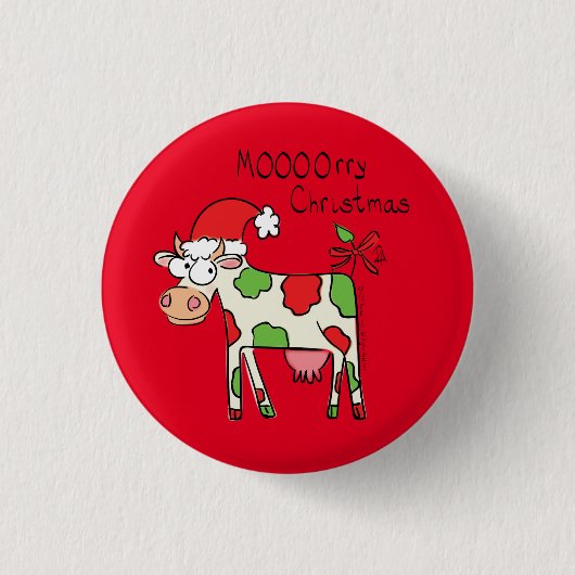 Kuh Weihnachten Niedlich Kids Button (Vorderseite)