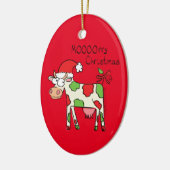 Kuh Weihnachten Niedlich Kids Keramik Ornament (Links)