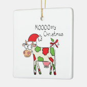 Kuh Weihnachten Niedlich Kids Keramikornament (Links)