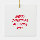 Kuh Weihnachten Niedlich Kids Keramikornament (Rückseite)