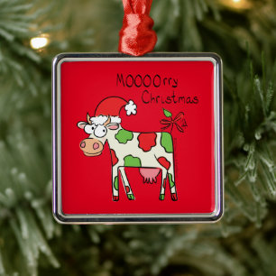 Kuh Weihnachten Niedlich Kids Ornament Aus Metall
