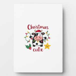 Kuh-Weihnachten Süße Kühe Weihnachts-T-Shirt (6) Fotoplatte