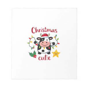 Kuh Weihnachten Süße Kühe Weihnachts T-Shirt (6) Notizblock