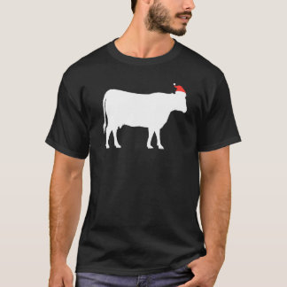 Kuh Weihnachten trägt Santa-Hut Silhouette Bild T-Shirt