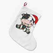 Kuh Weihnachten Winter Tiere Urlaub Kühe Großer Weihnachtsstrumpf (Vorderansicht (hängend))